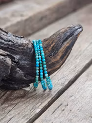 Äkta Turkos extra, armband 4mm runda pärlor