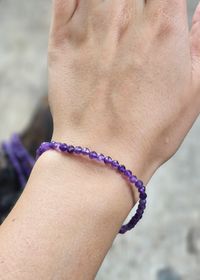 Ametist, armband 4mm facetterade pärlor