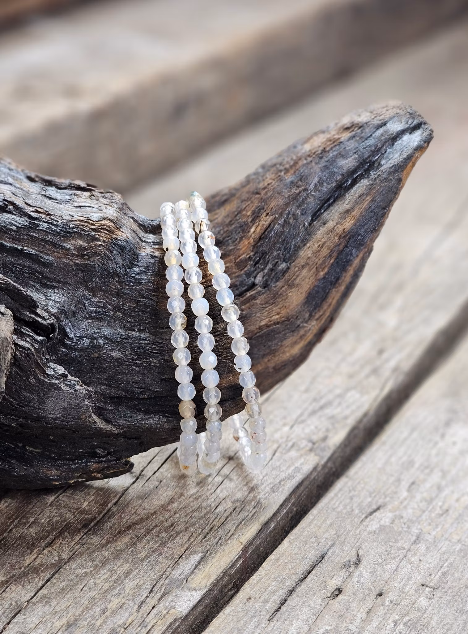 Agat, armband 4mm facetterade pärlor