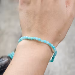 Amazonit, armband 4mm facetterade pärlor
