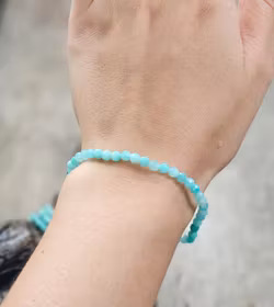 Amazonit, armband 4mm facetterade pärlor