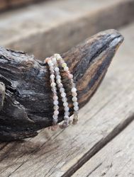 Botswanaagat, armband 4mm facetterade pärlor