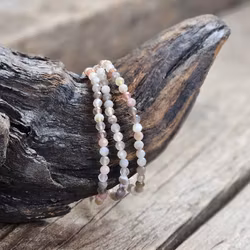 Botswanaagat, armband 4mm facetterade pärlor