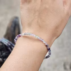 Regnbågsfluorit, armband 4mm facetterade pärlor
