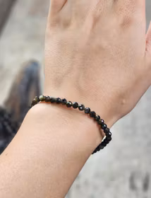 Guldobsidian, armband 4mm facetterade pärlor