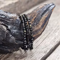 Guldobsidian, armband 4mm facetterade pärlor