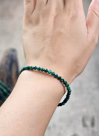 Malakit, armband 4mm facetterade pärlor