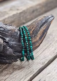 Malakit, armband 4mm facetterade pärlor