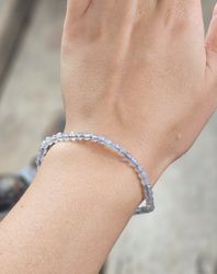 Labradorit, armband 4mm facetterade pärlor