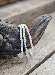 Morganit (Beryll mix), armband 4mm facetterade pärlor