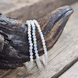 Morganit (Beryll mix), armband 4mm facetterade pärlor