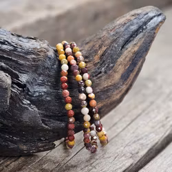 Mookaitjaspis, armband 4mm facetterade pärlor