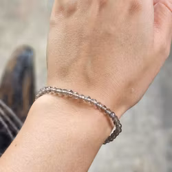 Obsidian, armband 4mm facetterade pärlor