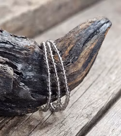 Obsidian, armband 4mm facetterade pärlor