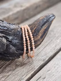 Persikomånsten, armband 4mm facetterade pärlor