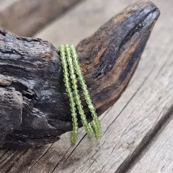 Peridot (Olivin), armband 4mm facetterade pärlor