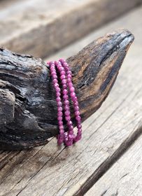 Rubin, armband 4mm facetterade pärlor