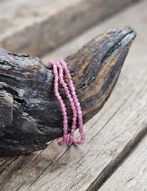 Rosa Turmalin, armband 4mm facetterade pärlor