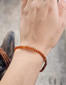 Spessartin Granat, armband 4mm facetterade pärlor
