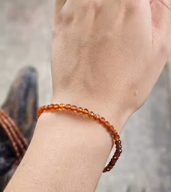 Spessartin Granat, armband 4mm facetterade pärlor