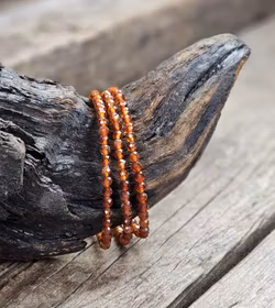 Spessartin Granat, armband 4mm facetterade pärlor