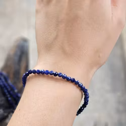 Sodalit, armband 4mm facetterade pärlor