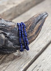 Sodalit, armband 4mm facetterade pärlor