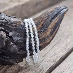 Topas, armband 4mm facetterade pärlor