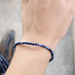 Safir, armband 4mm facetterade pärlor