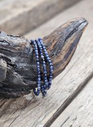Safir, armband 4mm facetterade pärlor