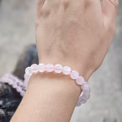 Rosenkvarts, armband 8mm facetterade pärlor