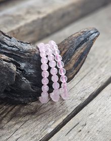 Rosenkvarts, armband 8mm facetterade pärlor