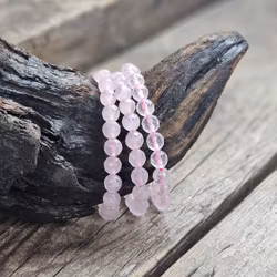 Rosenkvarts, armband 8mm facetterade pärlor