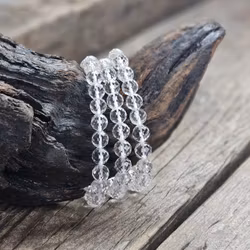 Bergkristall, armband 8mm facetterade pärlor