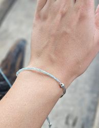 Apatit, armband 3mm facetterade pärlor macramé