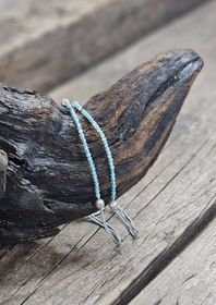 Apatit, armband 3mm facetterade pärlor macramé
