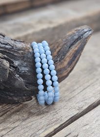 Angelit, armband 6mm runda pärlor