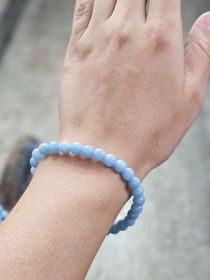 Angelit, armband 6mm runda pärlor