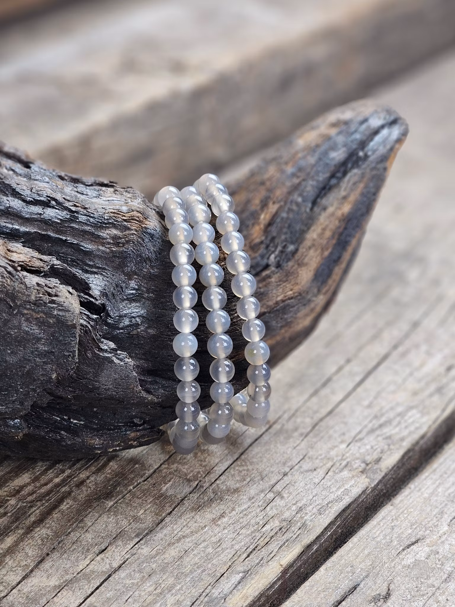 Agat, armband 6mm runda pärlor