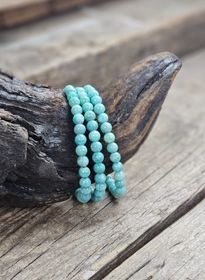 Amazonit extra, armband 6mm runda pärlor