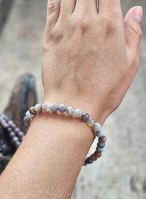 Botswana Agat, armband 6mm runda pärlor