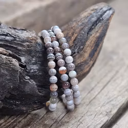 Botswana Agat, armband 6mm runda pärlor