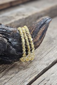 Citrin #2, armband 6mm runda pärlor
