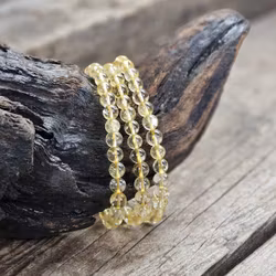 Citrin #2, armband 6mm runda pärlor