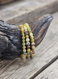 Gul Opal, armband 6mm runda pärlor