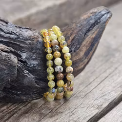 Gul Opal, armband 6mm runda pärlor