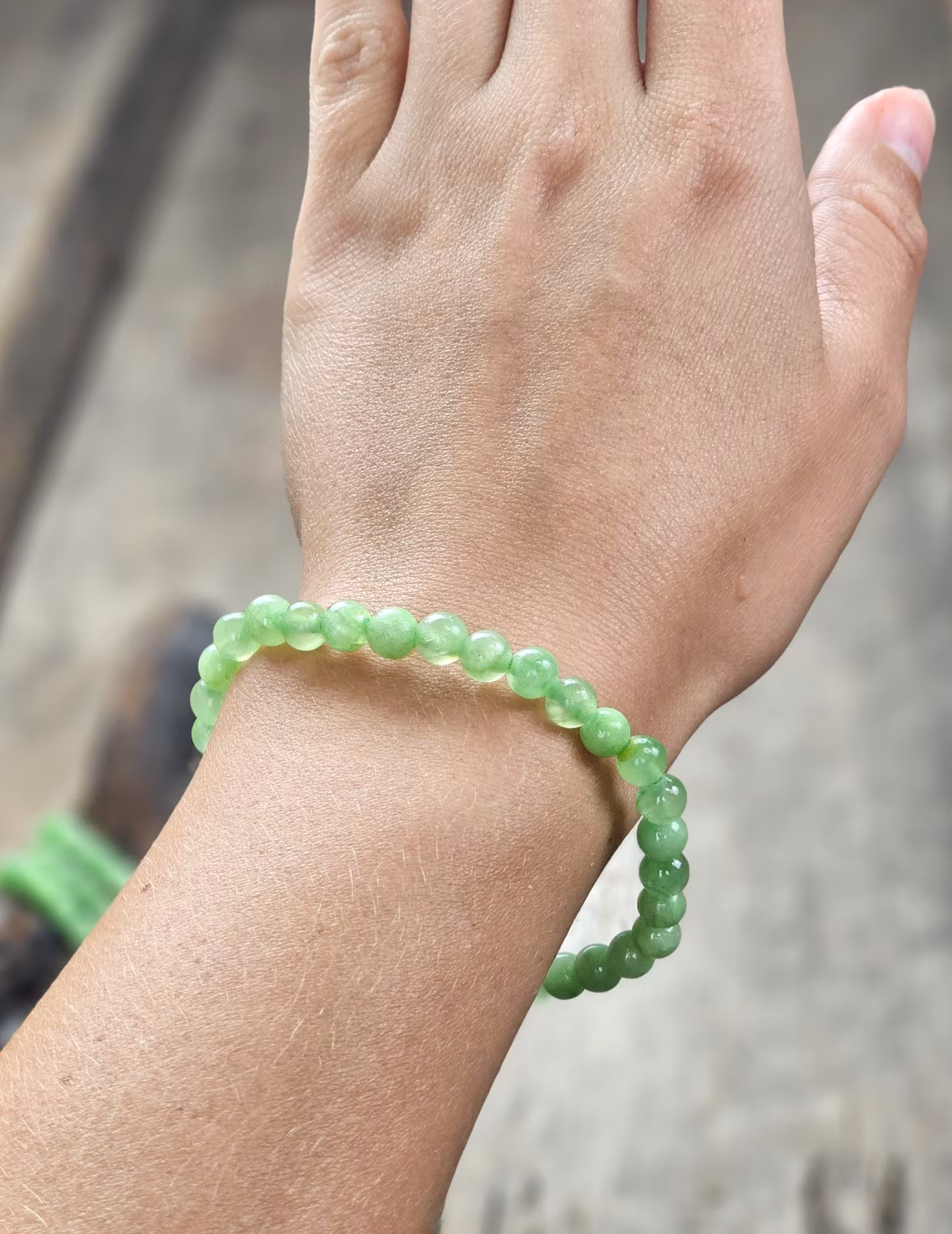 Grön Kalcit, armband 6mm runda pärlor