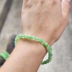 Grön Kalcit, armband 6mm runda pärlor