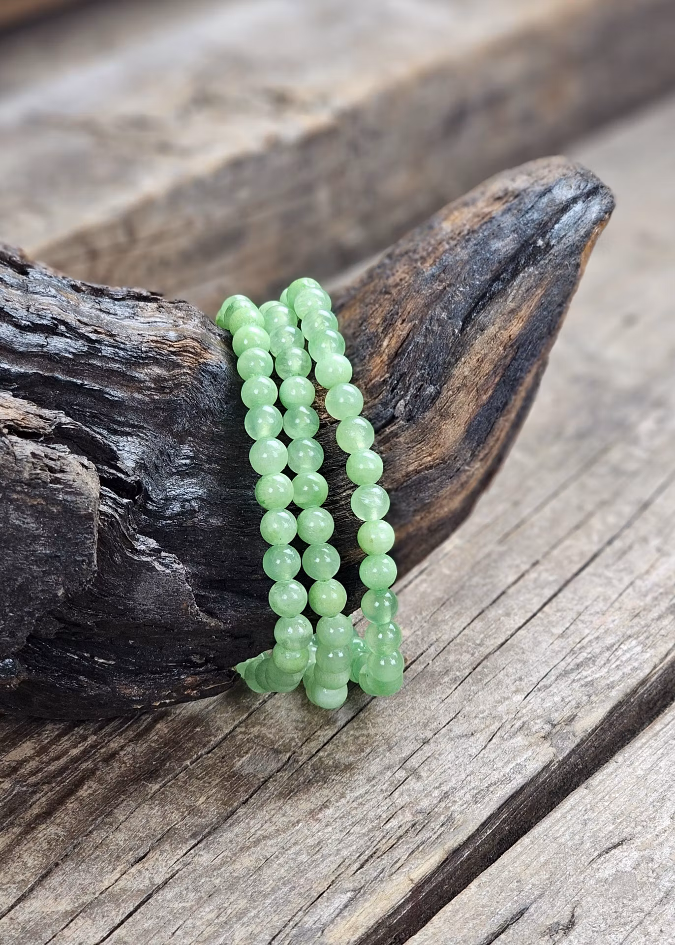 Grön Kalcit, armband 6mm runda pärlor