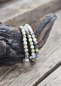 Dendrit Opal, armband 6mm runda pärlor